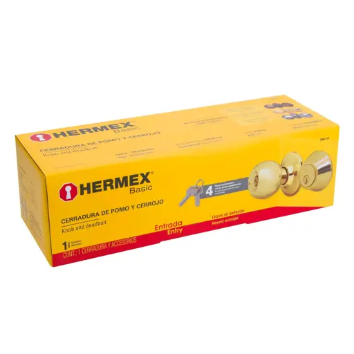 JUEGO DE CERRADURA DE BOLA CON CERROJO HERMEX