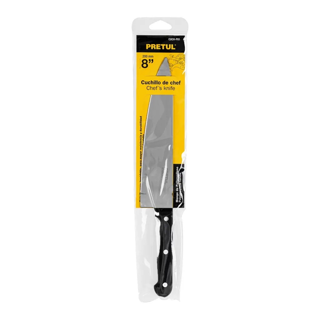 CUCHILLO CHEF 8" MANGO POLIPROPILENO PRETUL