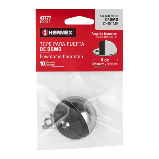 TOPE P/PUERTA TIPO DOMO CROMO ANTIGOLPE HERMEX
