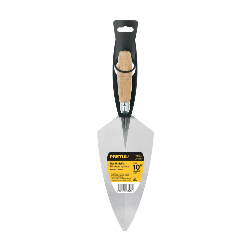 Cuchara para albañil de 10 pulgadas marca Pretul con mango de madera reforzado 4
