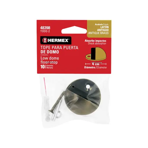 TOPE P/PUERTA TIPO DOMO LATON ANTIGOLPE HERMEX