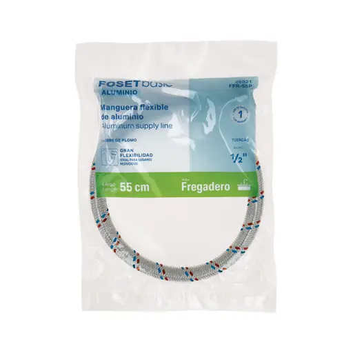 TUBO ABASTO FREGADERO 1/2X1/2X55C FOSET