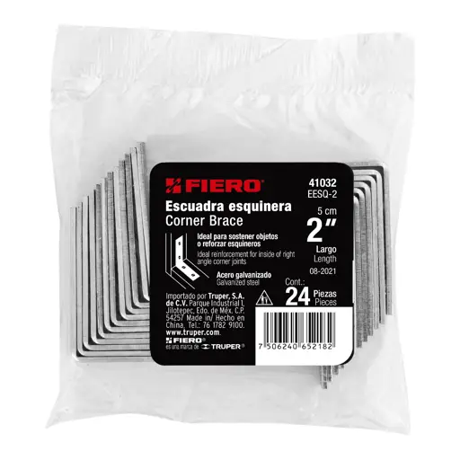 ESCUADRAS ESQUINERAS 2" X 2" FIERO (24 UNIDADES)