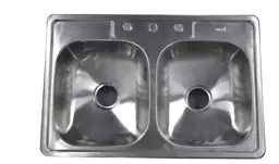 FREGADERO ACERO INOXIDABLE DOBLE TANQUE EMPOTRABLE