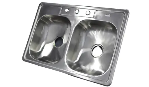 FREGADERO ACERO INOXIDABLE DOBLE TANQUE EMPOTRABLE
