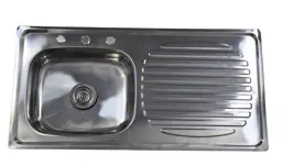 FREGADERO ACERO INOXIDABLE 1 TANQUE IZQUIERDA EMPOTRABLE