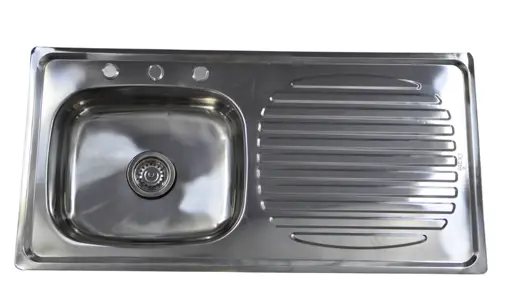 FREGADERO ACERO INOXIDABLE 1 TANQUE IZQUIERDA EMPOTRABLE