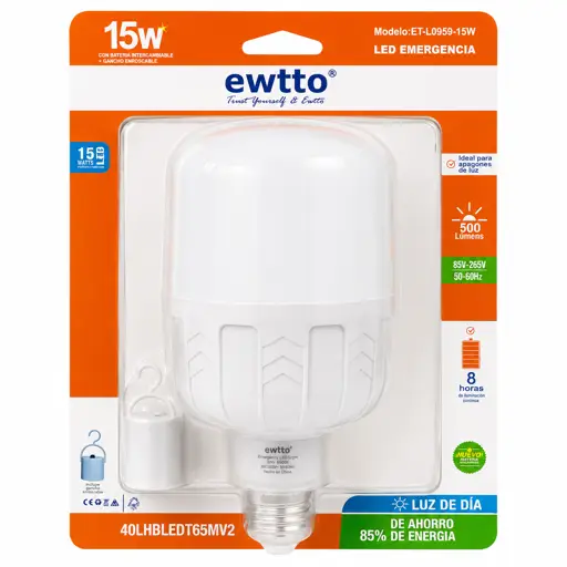 BOMBILLO EMERGENCIA RECARGABLE EWTTO