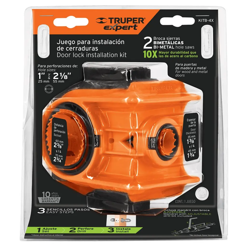 JUEGO 4 PIEZAS INSTALAR CERRADURA TRUPER EXPERT — vista 2