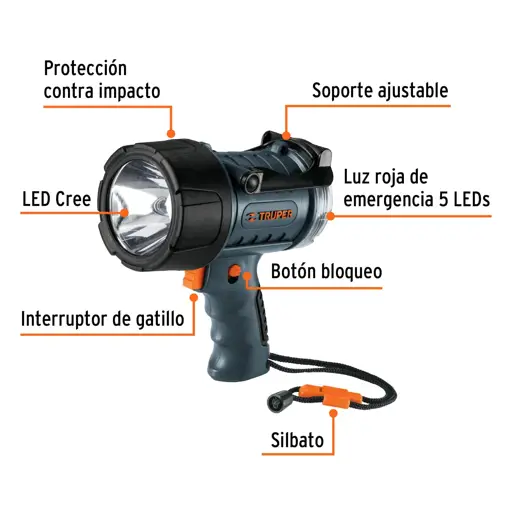 LINTERNA RECARGABLE 300L TRUPER
