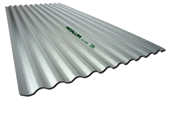 LAMINA ZINC METALUM ONDULADA GALVANIZADA COMERCIAL #28 0.81X3.66 (0.32)