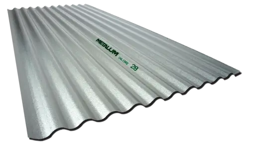 LAMINA ZINC METALUM ONDULADA GALVANIZADA COMERCIAL #28 0.81X3.66 (0.32)