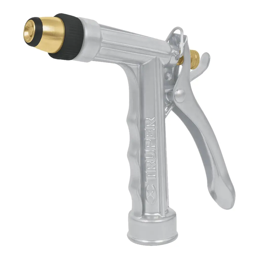 PISTOLA PARA MANGUERA METALICA BOQUILLA REGULABLE DE 2 FUNCIONES TRUPER