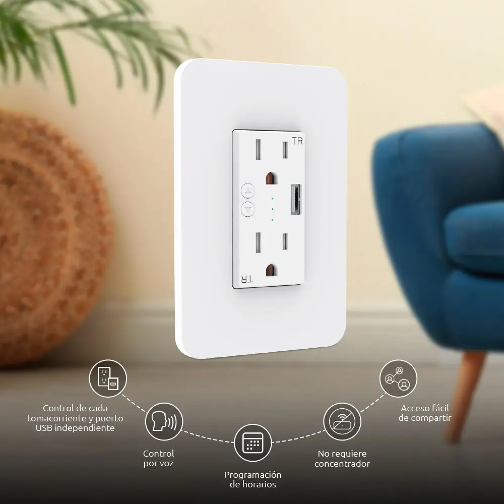 TOMACORRIENTE INTELIGENTE CON PUERTO USB Y WIFI NEXXT SOLUTIONS — vista 6