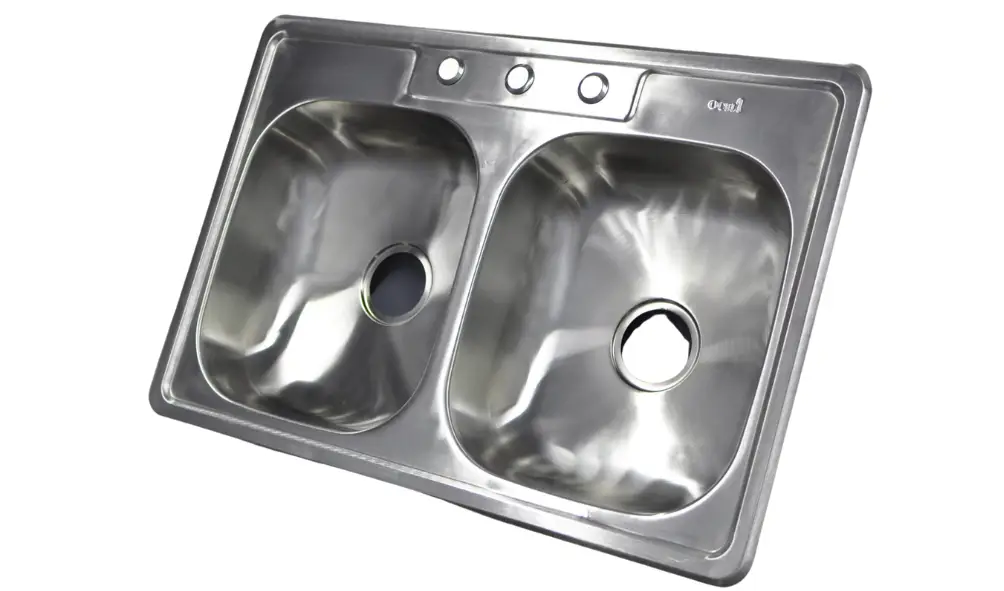 FREGADERO ACERO INOXIDABLE DOBLE TANQUE EMPOTRABLE — vista 3