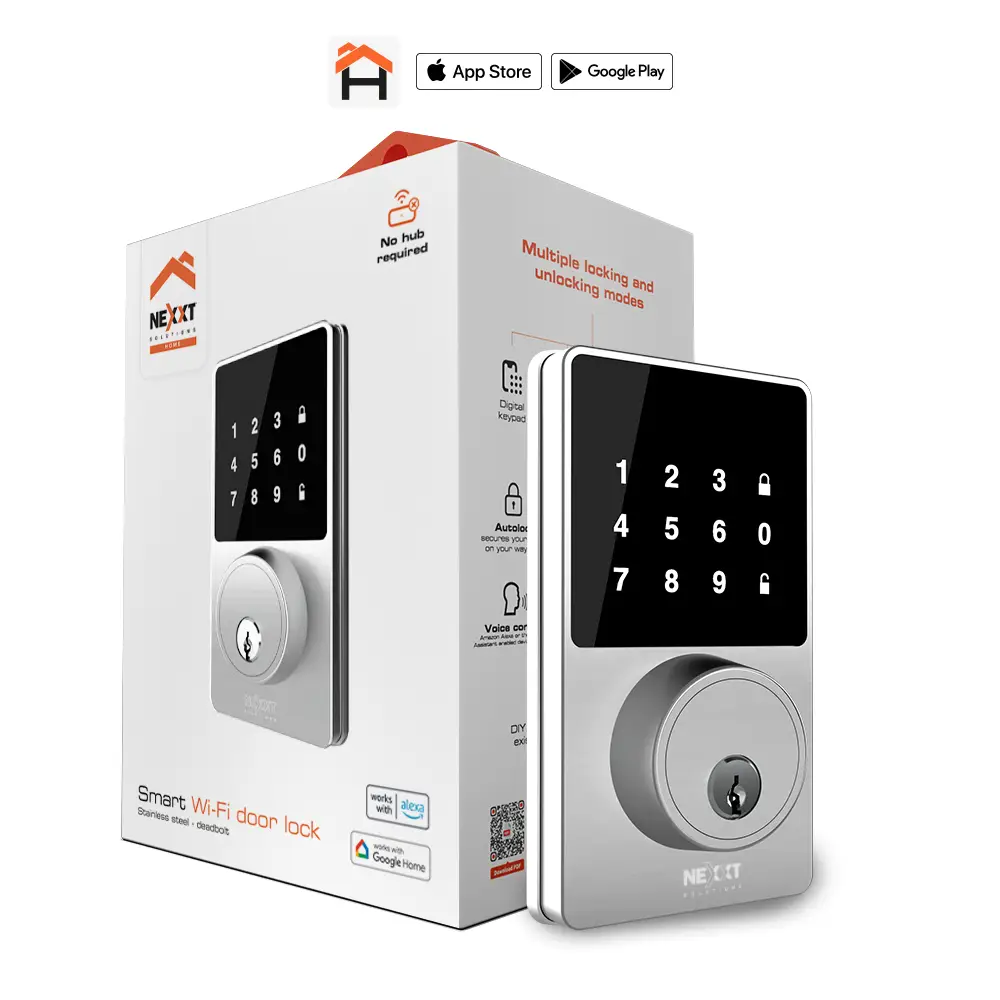 CERRADURA INTELIGENTE CROMADA CON WIFI NEXXT SOLUTIONS