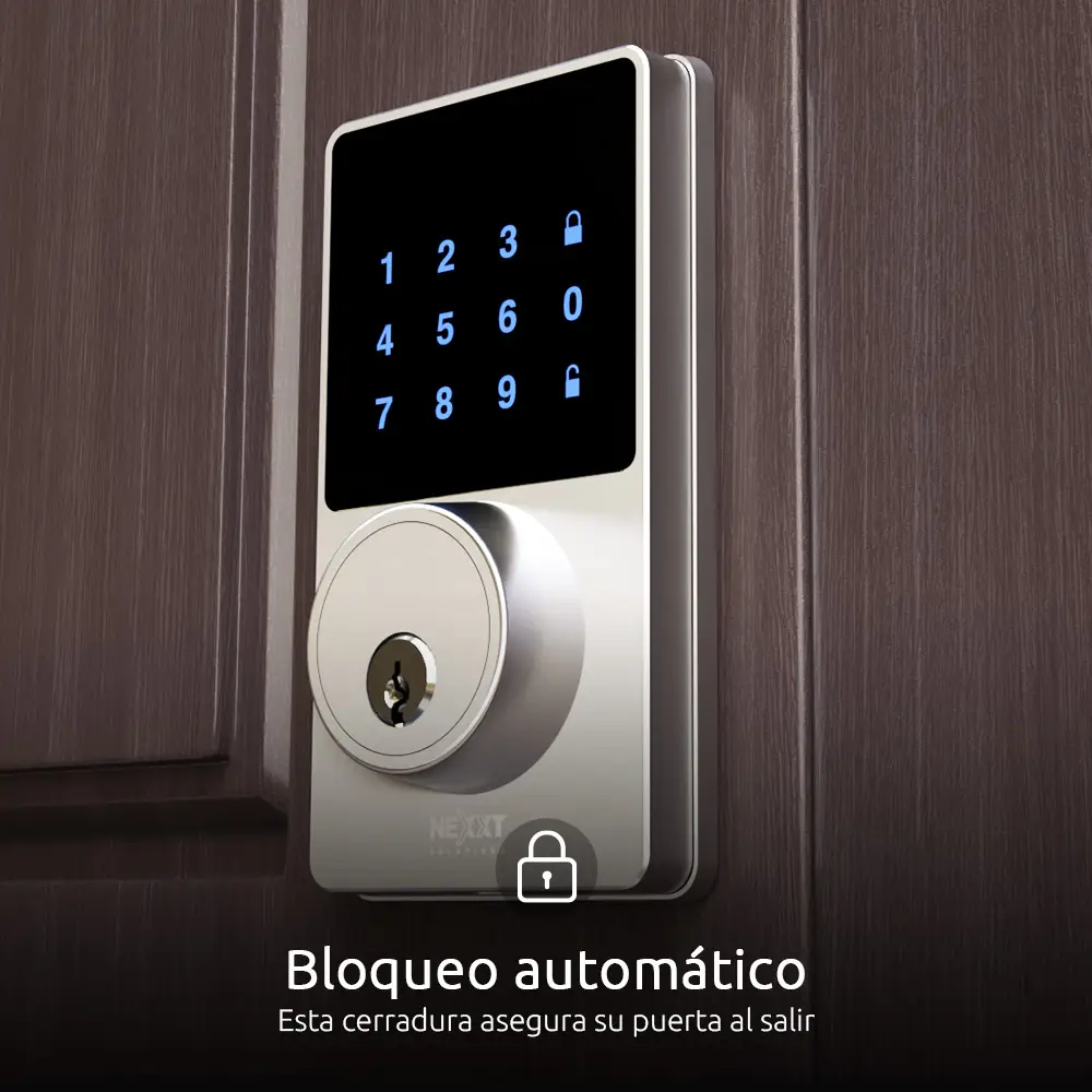 CERRADURA INTELIGENTE CROMADA CON WIFI NEXXT SOLUTIONS — vista 8