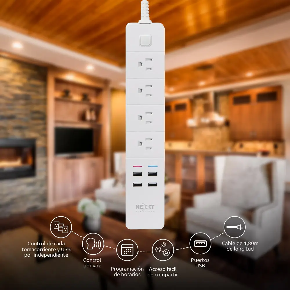REGLETA INTELIGENTE WIFI PARA INTERIOR 110V NEXXT SOLUTIONS — vista 6