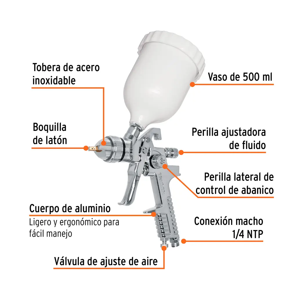 PISTOLA PARA PINTAR GRAVEDAD 1.7 MM TRUPER — vista 4