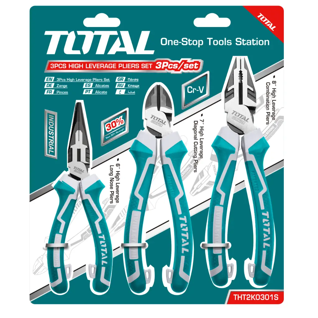 JUEGO ALICATES INDUSTRIAL 3 PIEZAS TOTAL