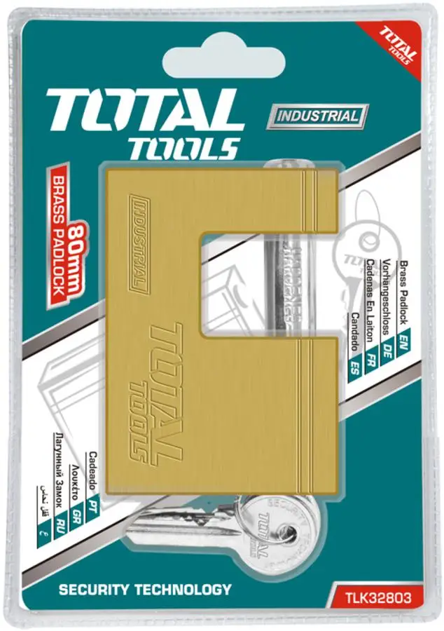 CANDADO DE BRONCE SEGURIDAD 80MM INDUSTRIAL TOTAL