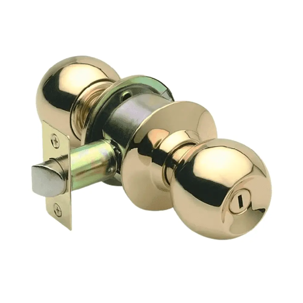 CERRADURA POMO DORADA CON LLAVE UNIVERSAL HUABA