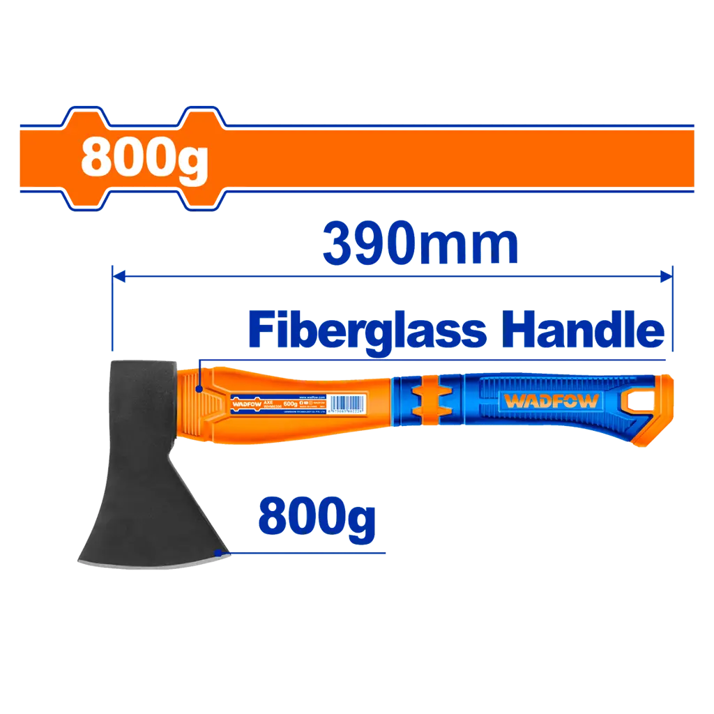 HACHA MEDIA MANGO FIBRA DE VIDRIO 800GR WADFOW
