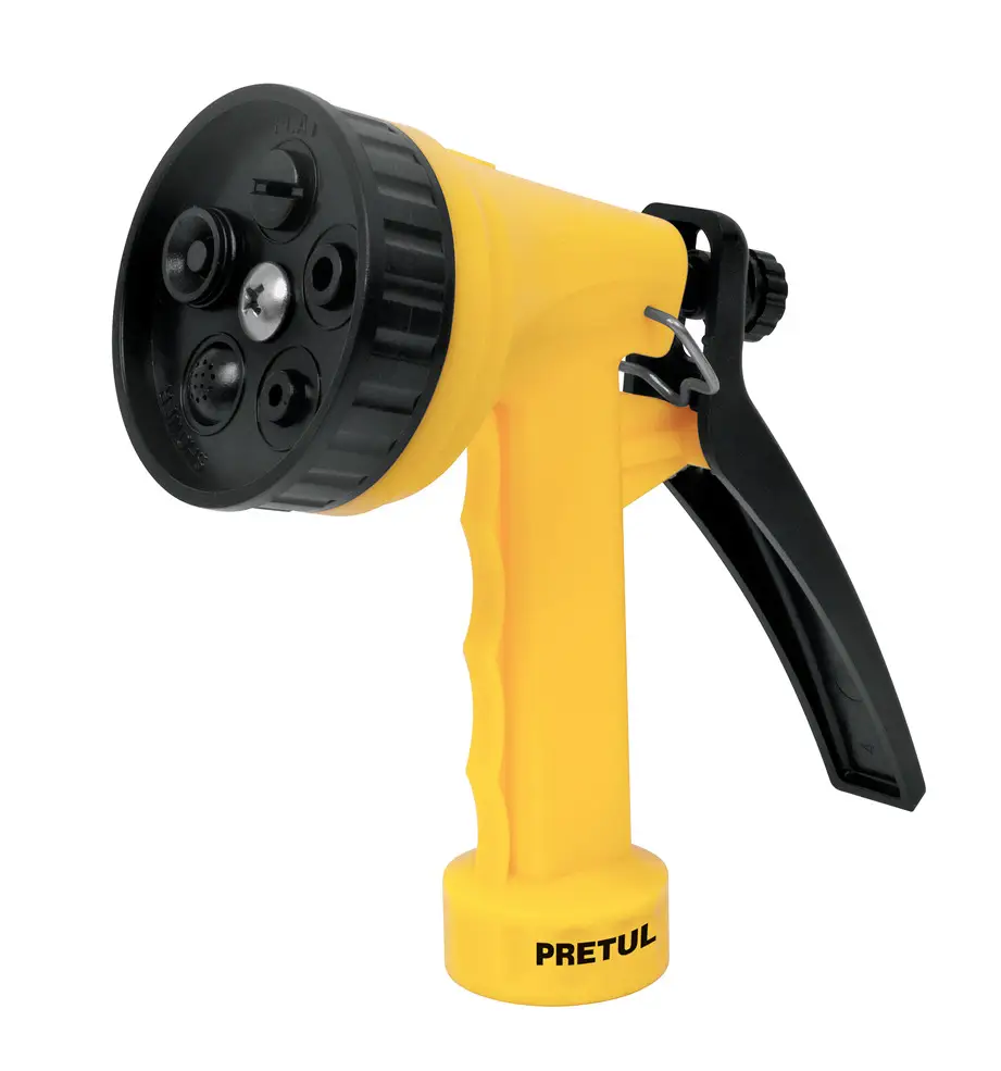PISTOLA PARA MANGUERA PLASTICO 5 FUNCIONES PRETUL