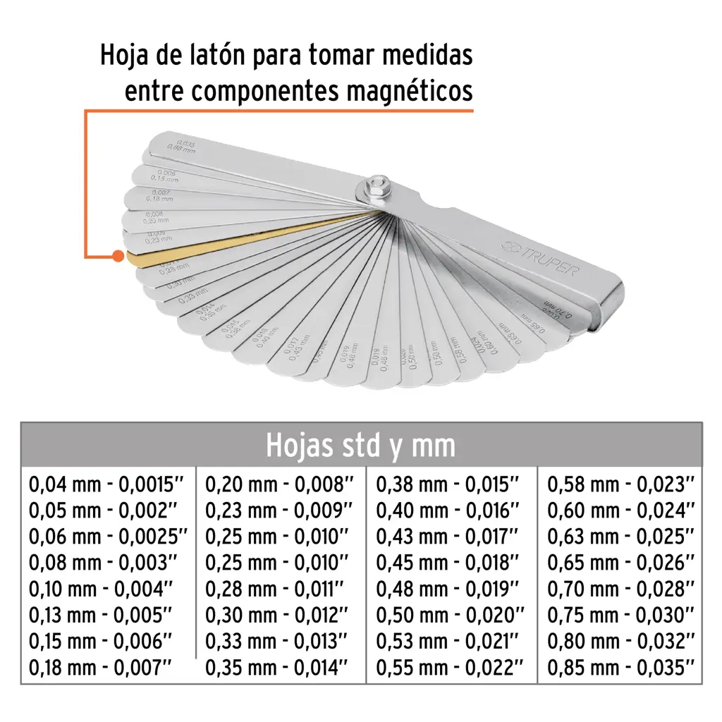 CALIBRADOR DE 32 HOJAS (0,088MM) GALGAS TRUPER — vista 2