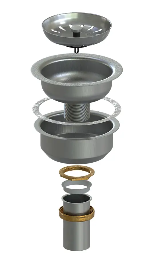 DESAGUE FREGADERO METAL 4 1/2 CON COLETA MIBER — vista 4