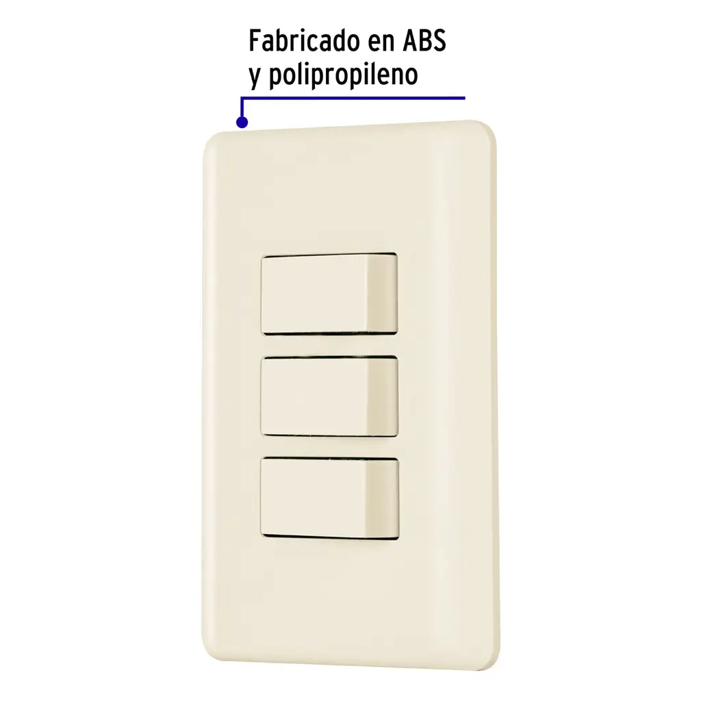 APAGADOR TRIPLE SENCILLO MARFIL VOLTECK — vista 4