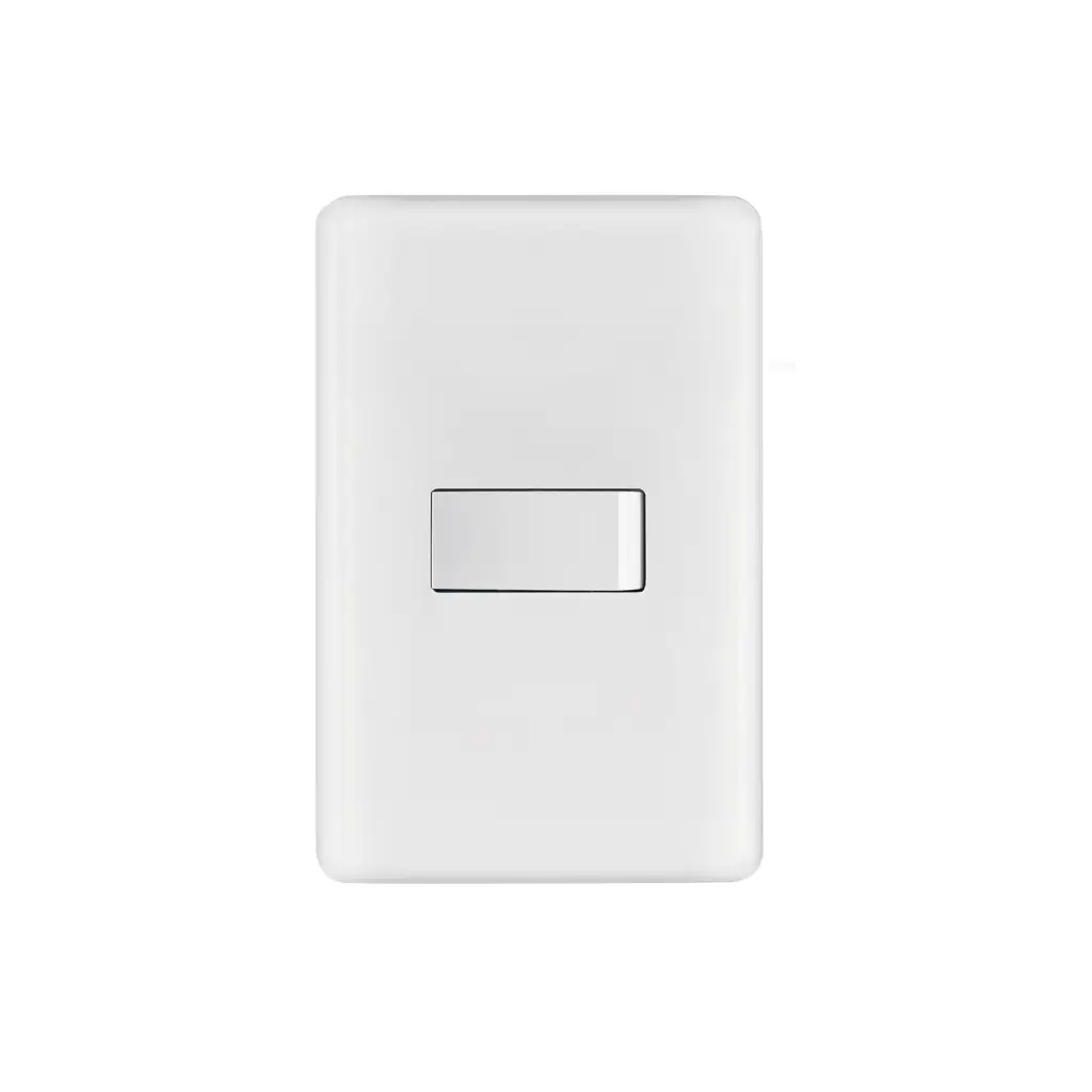 Apagador sencillo blanco Volteck con placa para instalación eléctrica 1