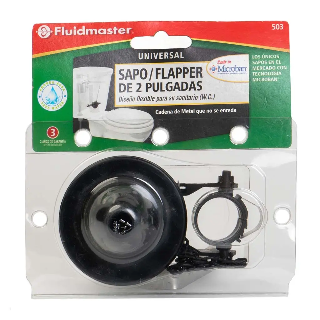 Pera de inodoro negra Fluidmaster de hule resistente contra fugas de agua 3