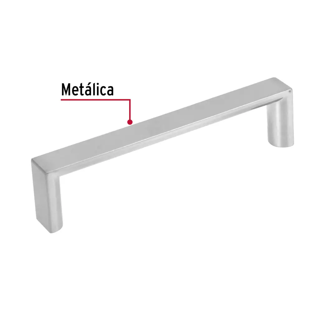 Jaladera metálica Hermex de 96 milímetros estilo andamio en acabado níquel satinado 2