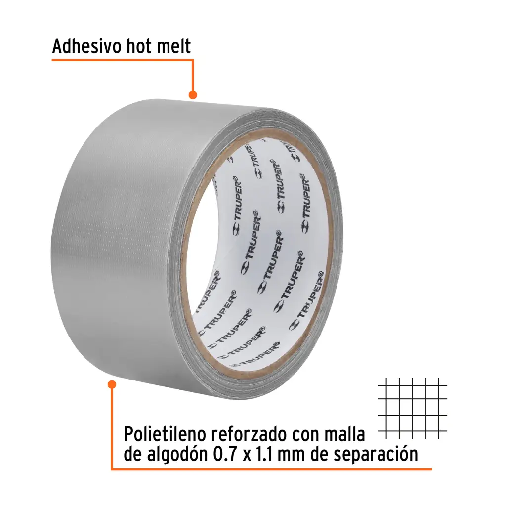 CINTA PARA DUCTO 2 PULGADAS X 10MTS TRUPER — vista 2