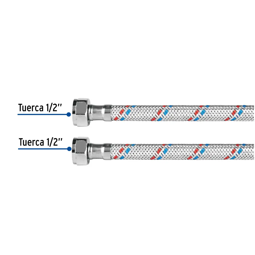 Tubo de abasto flexible y trenzado de cincuenta y cinco centímetros marca Foset para fregadero de cocina 3