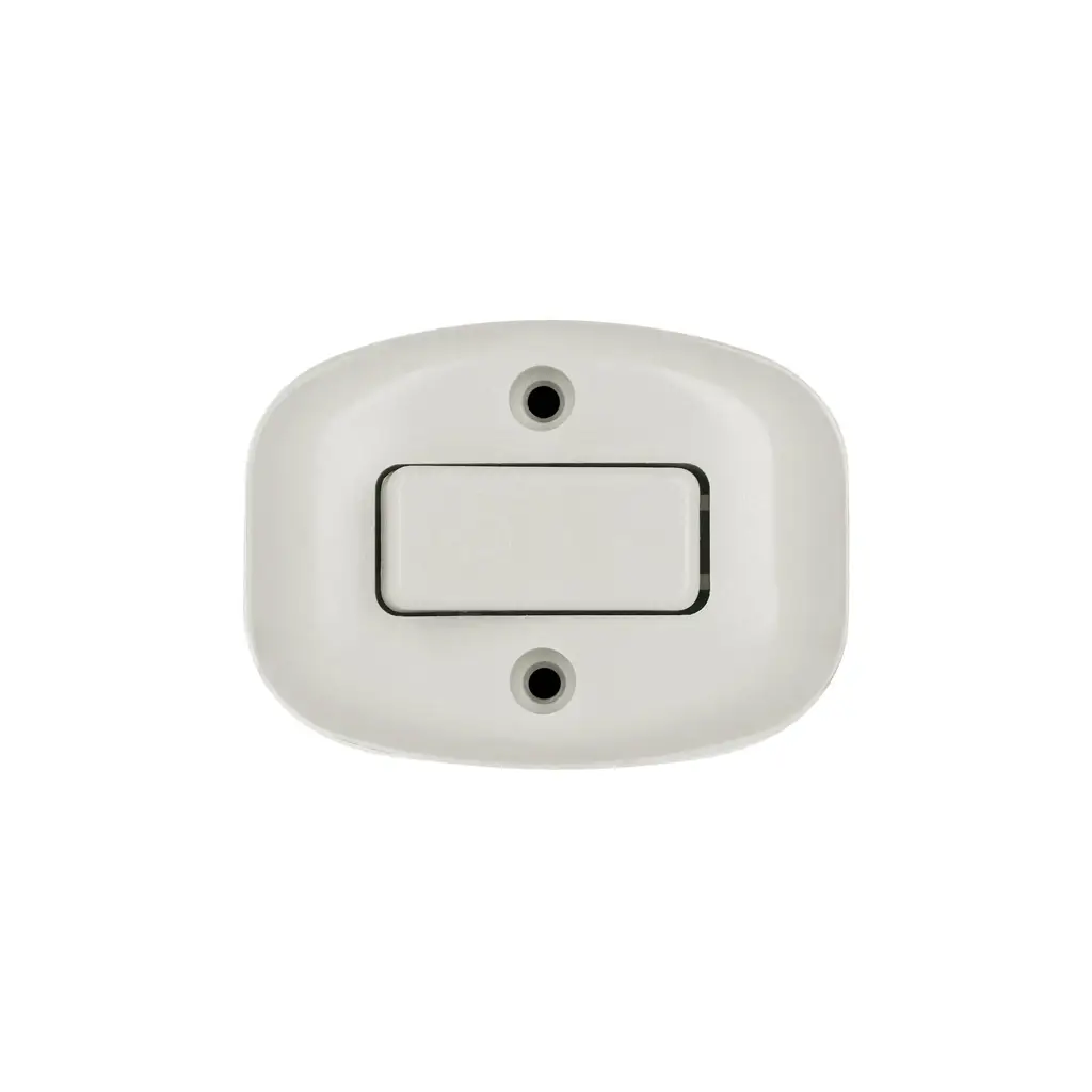 Pulsador de timbre de parche Volteck de color blanco para instalación sobrepuesta 1