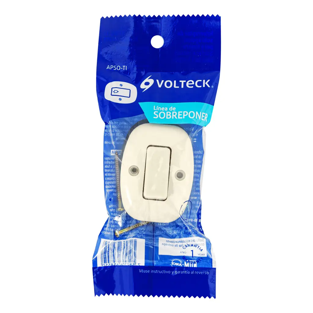 Pulsador de timbre de parche Volteck de color blanco para instalación sobrepuesta 3