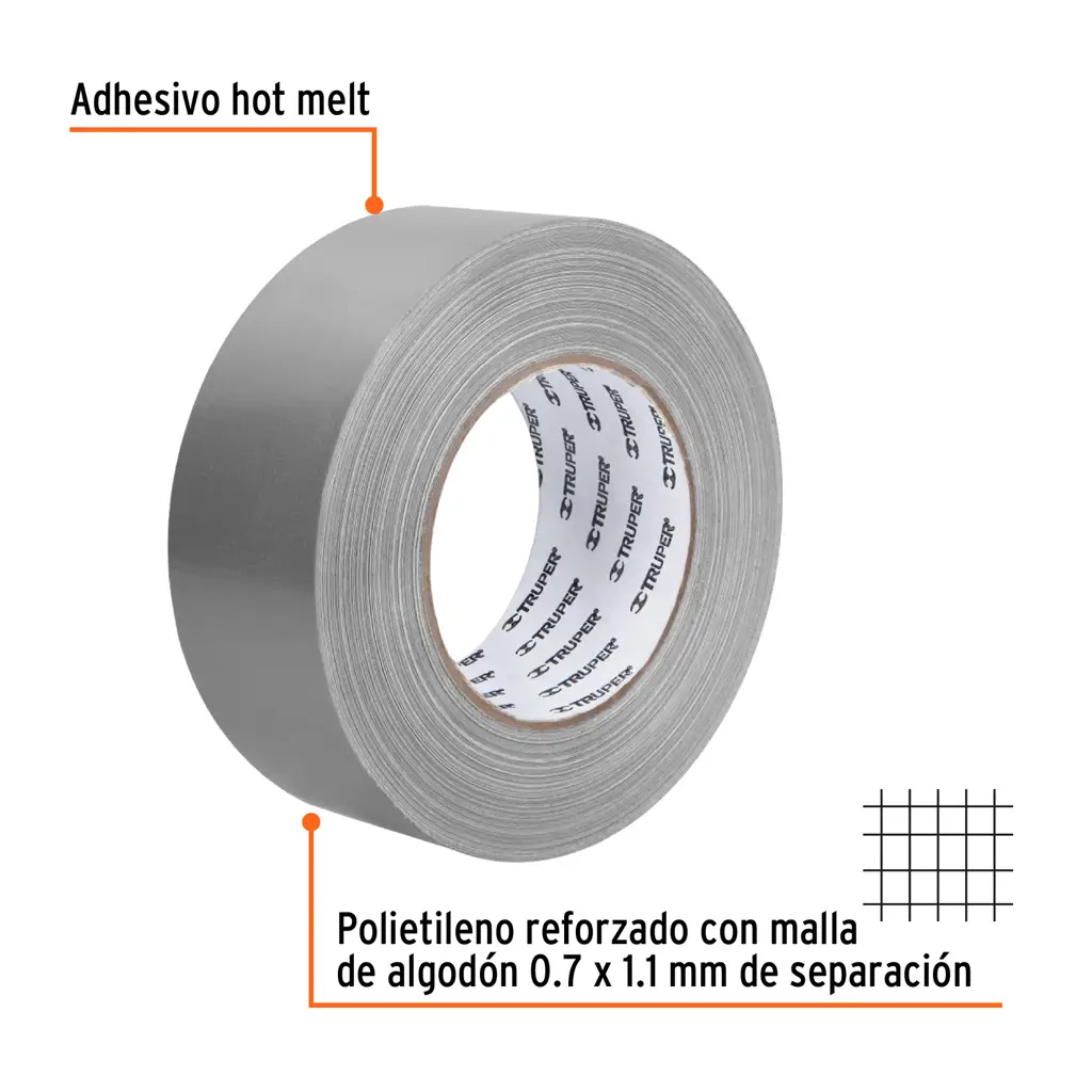 CINTA PARA DUCTO 2 PULGADAS X 50MTS TRUPER — vista 3