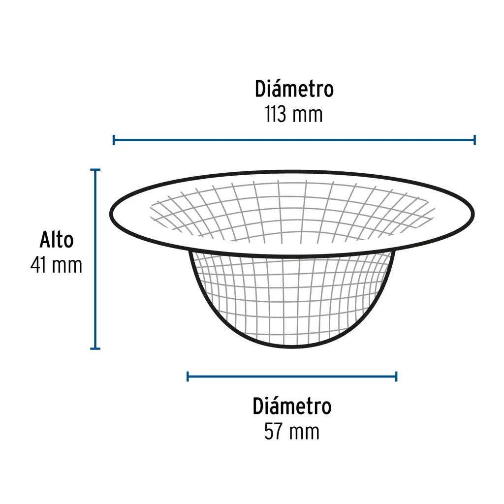 Coladera de malla de acero inoxidable para fregadero marca Foset 3