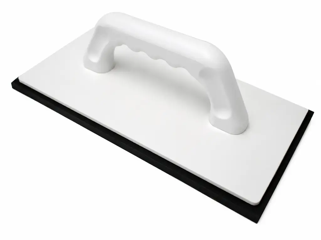 Llaneta de albañil de 28x14 cm con base de plástico y superficie de caucho negro para repellar 1