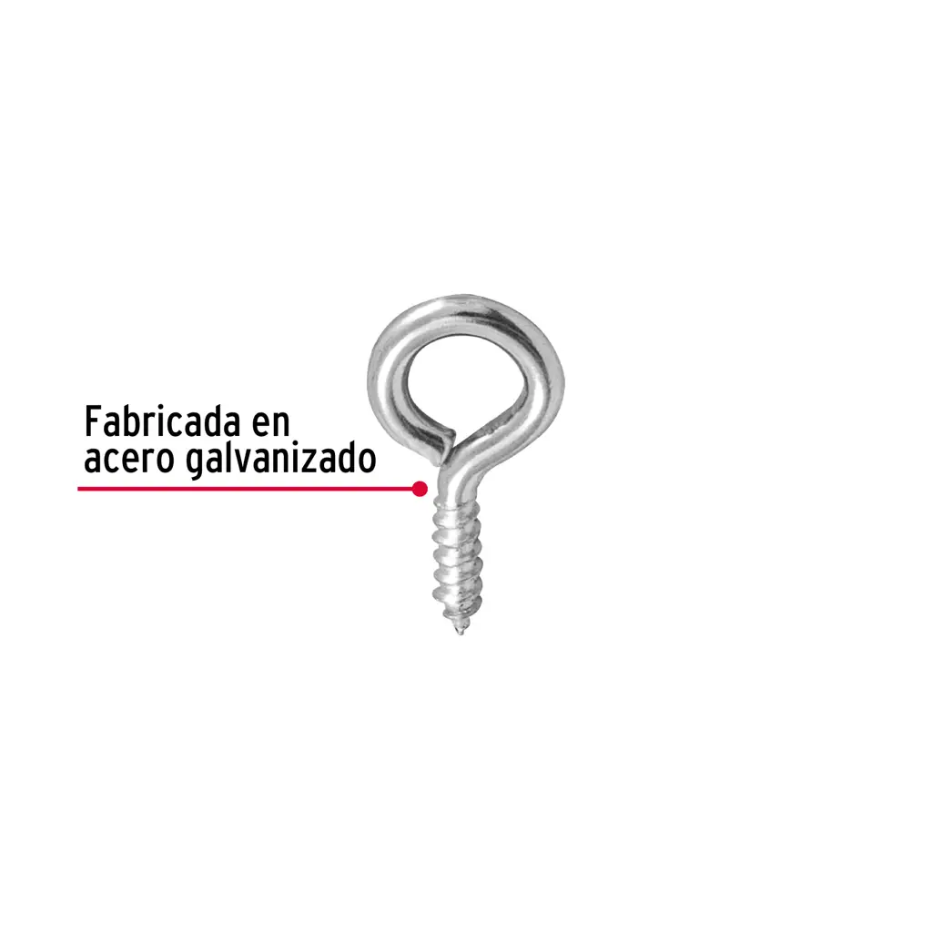 Bolsa de 20 ganchos de ojo cerrado marca Fiero fabricados en acero galvanizado para colgar objetos 3