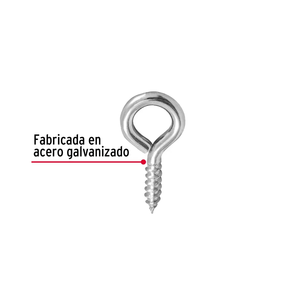Paquete de 10 ganchos de ojo cerrado Fiero fabricados en acero galvanizado para colgar objetos 4